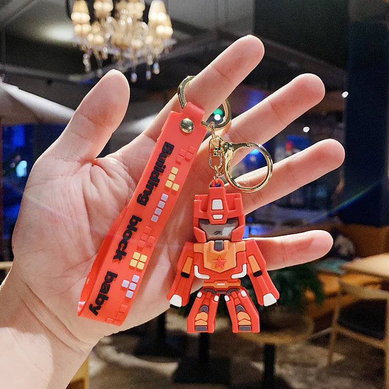 3d Pvc Rubber Cute cartoon Robot Kong Keychain