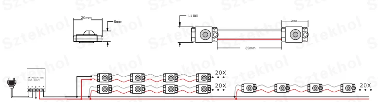 Factory Supplier DC12V 0.5w Smd 2835 LED reverse injection module series For Advertisement Lighting Box