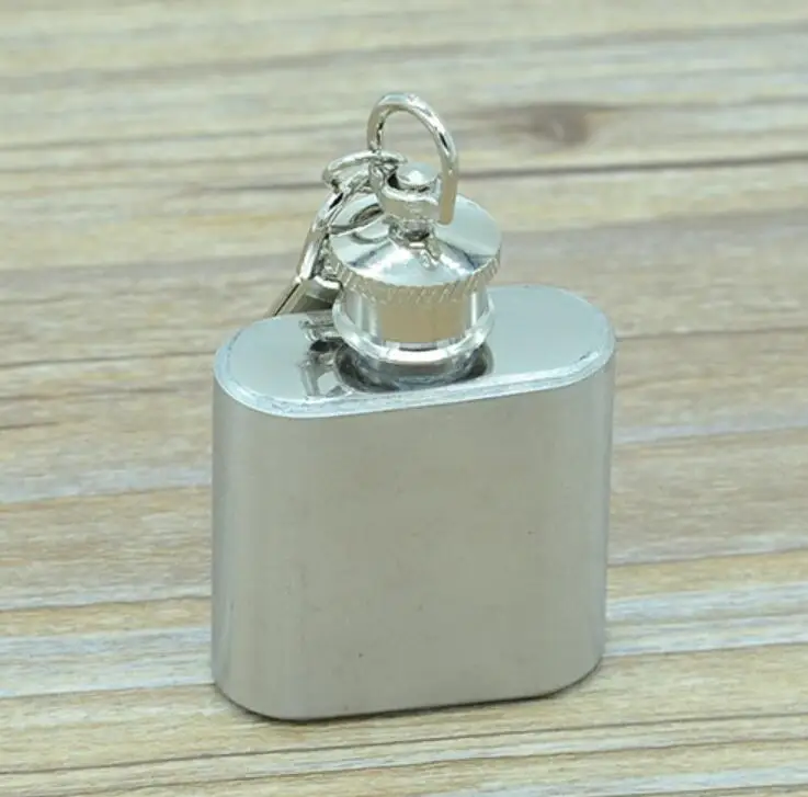 Portable 1oz Stainless Steel Alcohol Flagon, Keychain high quality mini keychain flask, 1ounce stainless steel hip flask