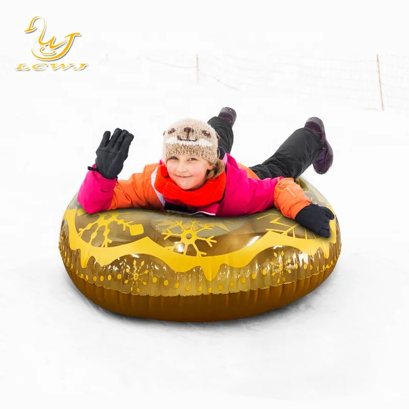 Winter inflatable rubber Tube Multi-Rider Snow Tube with Cover Sled Hard Bottom inflatable Snow Tube