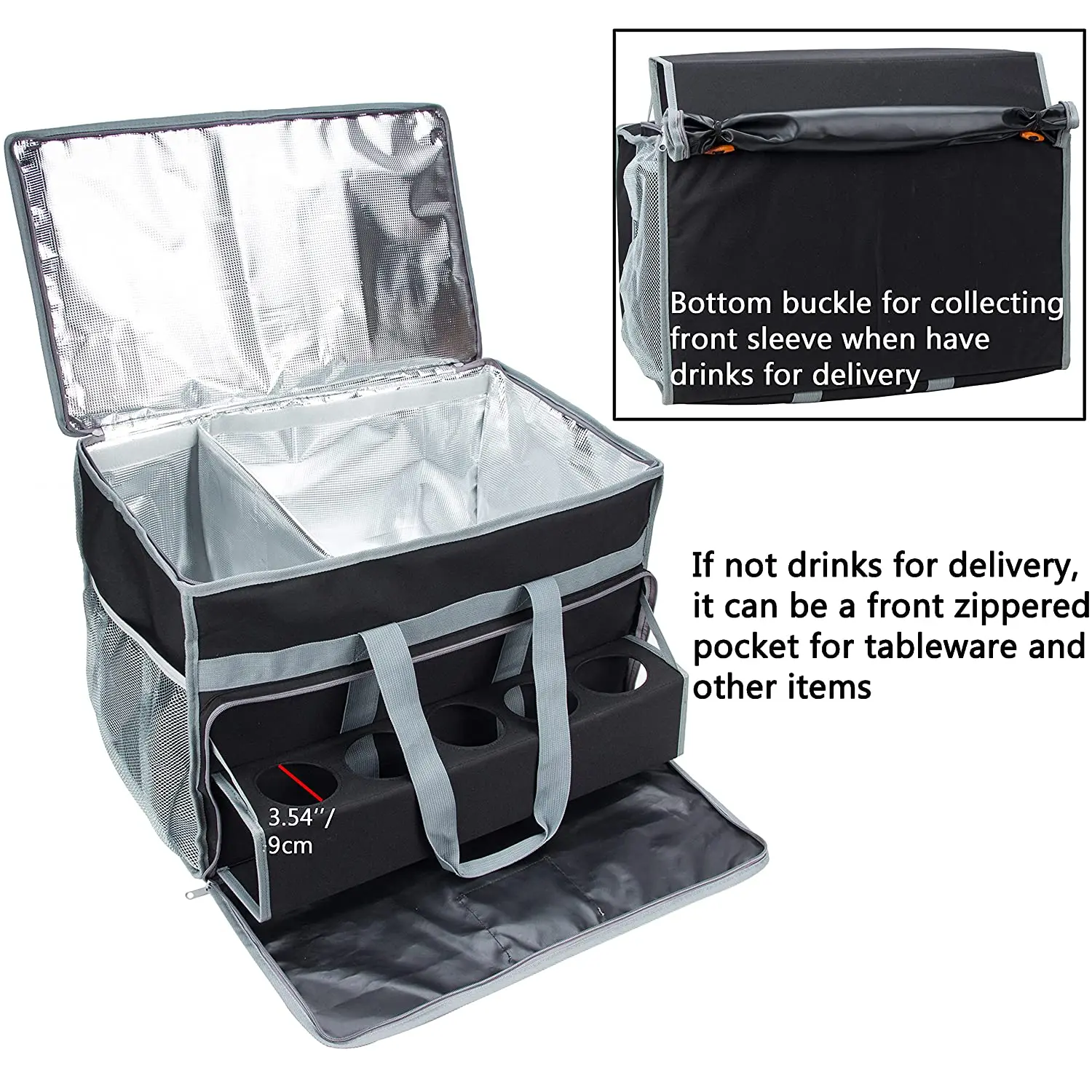 High quality waterproof Delivery Bag with Cups Holder ideal for camping hiking BBQ
