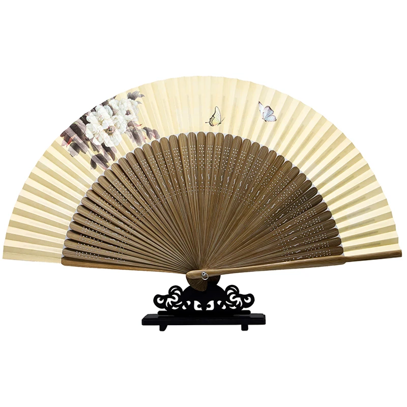 Professional Manufacture Handicraft Gifts Bamboo Japanese Hand Silk Fan