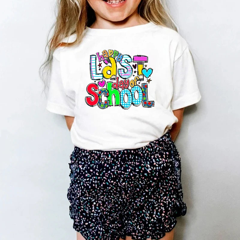 School Kids DTF Happy Last Day of School Printed Dtf Heat Transfer for t Shirts in StocK