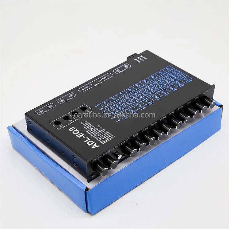 Car amplifier Audio system 9 EQ band  Equalizer 6 Ch out Passive Crossover Subwoofer Speaker Frequency Car Equalizer