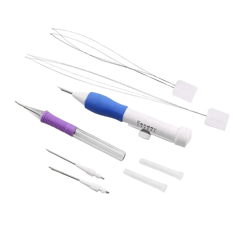 DIY Punch Needle Set Embroidery Pen 1.3mm 1.6mm 2.2mm Punch Needle ABS Plastic Sewing