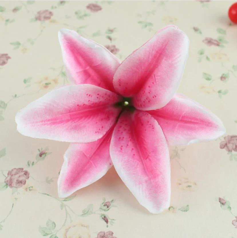 Artificial silk lily flower head for DIY hair flower accessory wedding decoration