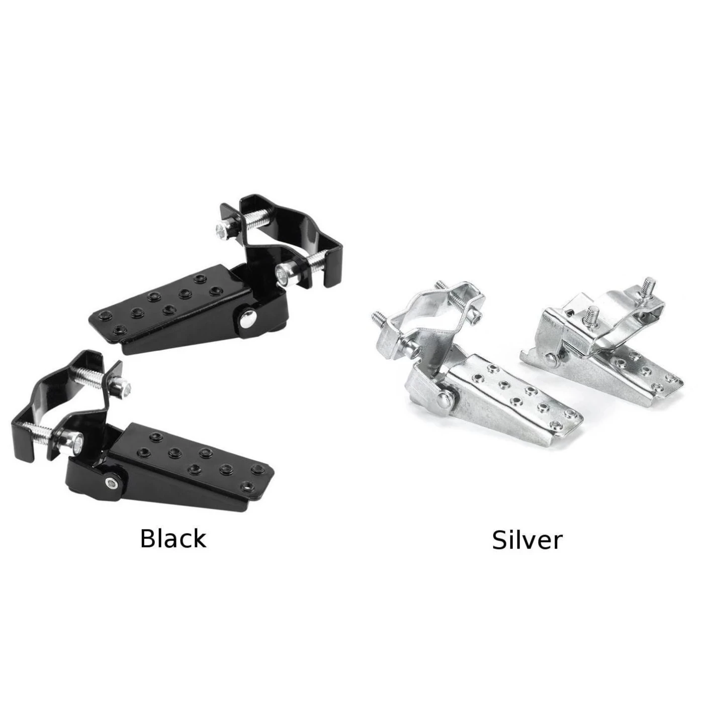 Bicycle Retro Fork Foot Step Peg Chrome Motorcycle Clamp-on Steel Foldable MTB Bike For 24mm-38mm Diameter Front and Rear Pedal