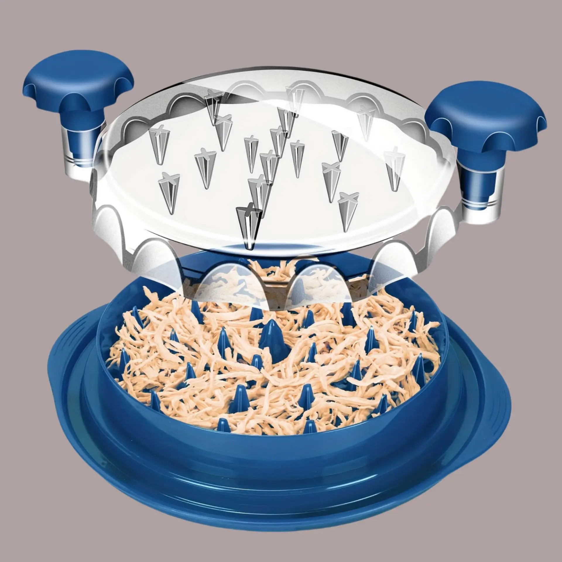 Meat Shredder Machine Chicken Shredder Large Chicken Breast Shredder Tool Twist with Brush and Fork  Anti-Slip Strip with Handle