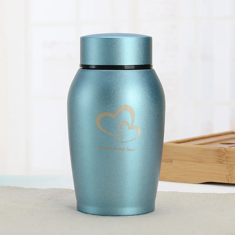 Gold/Silver Stainless Steel Urns Pet Dog Cat Bird Hamster Cremation Ashes Souvenir Coffin Ashes Pet Memorial