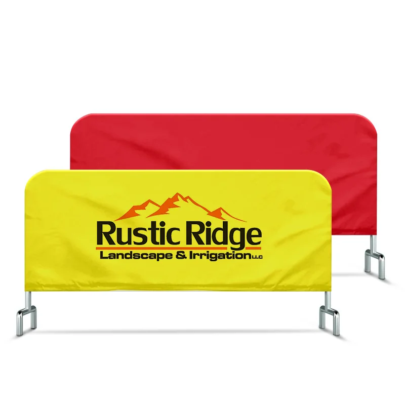 Outdoor Advertising Spandex Polyester Crowd Control Custom Fence Barrier Banner For Event Road Security
