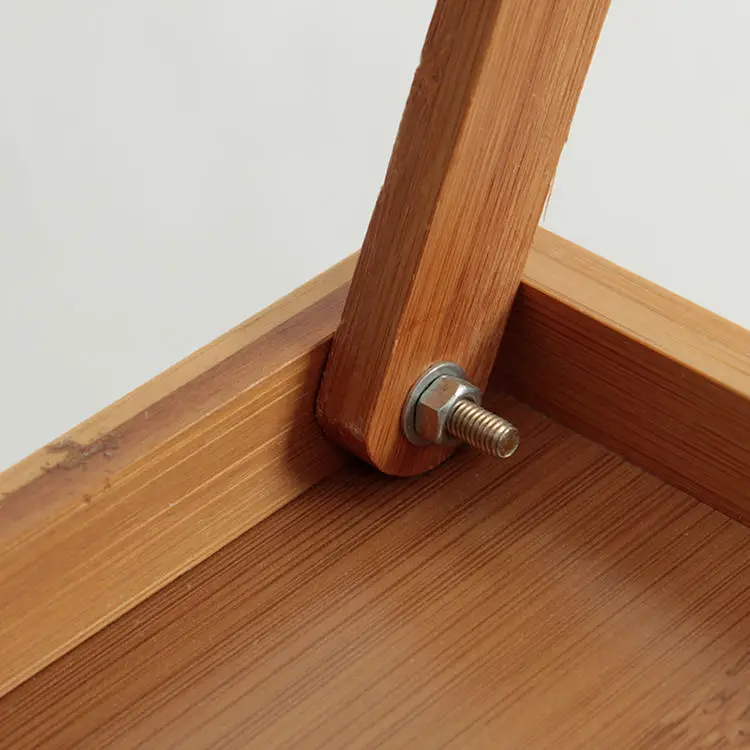 Custom Tea Shot Glass Cup Table Bed Bamboo Serving Tray With Foldable Legs Computer Desks storage holders