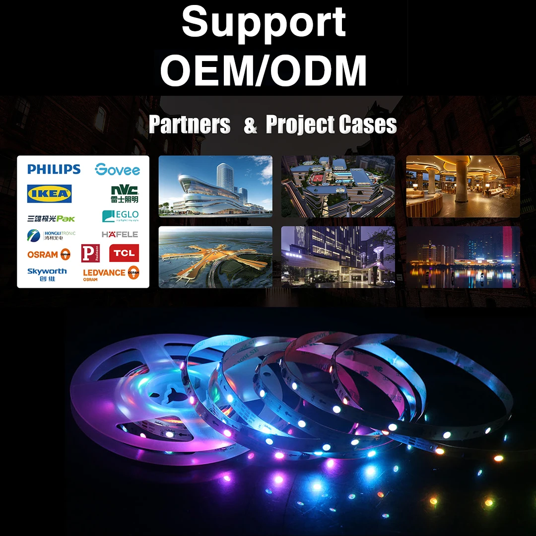 LED Strip Light RGBIC WS2811 72 Pixel Tuya Smart Wifi Bluetooth TV Google Alexa Voice Control Music Sync Flexible RGBWW 24V