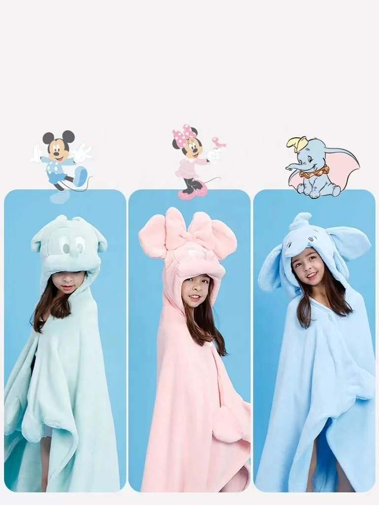 Factory Sale Kids Cartoon Plush Animal Pajamas Mickey Mouse Bathrobe Children Sleepwear Bath Towel for Baby