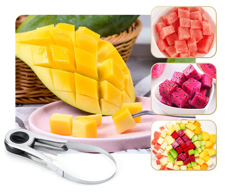 2024 Smart Kitchen Tools Fruit Peeler Cutter Divider Knife Watermelon Avocado Mango Slicer