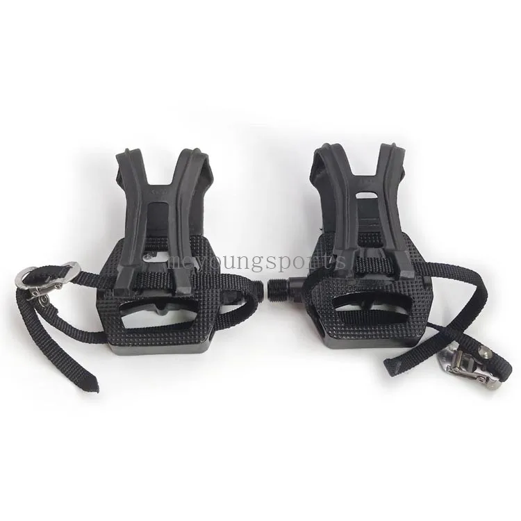 HOT Bearing Aluminum Commercial Indoor Spin Bike Pedals SPD Straps JD-037V Exercise Bike Pedals