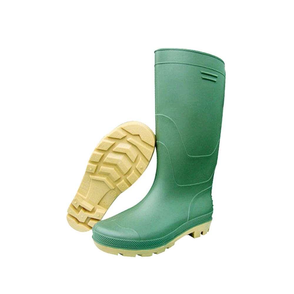 Green Upper color PVC rain boots,Waterproof Garden farm work boots