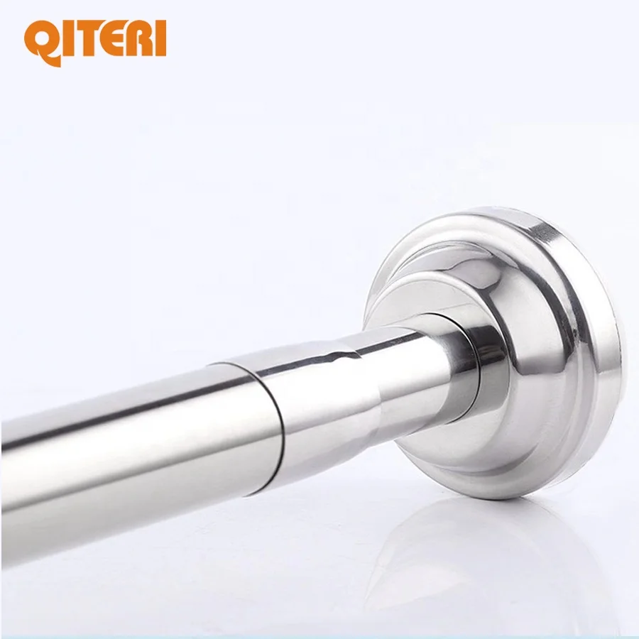 
QITERI-Ajustable extention shower curtain rod hot sales in Amazon 43'-72' stainless steel 1 shaped 