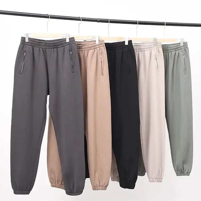 
2021 Spring New Style Cotton Solid Color Trousers French Terry Loose Sweatpants custom mens joggers 