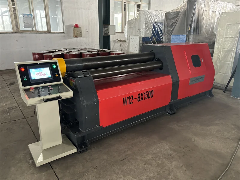 W12 series 8x1500 cnc 4 roller sheet rolling machine hydraulic pipe bending rolling machine