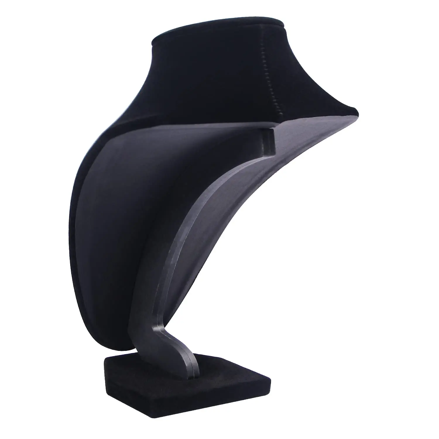 Black flannel Custom Necklace Display Velvet Jewelry Bust Mannequins For Jewelry Display