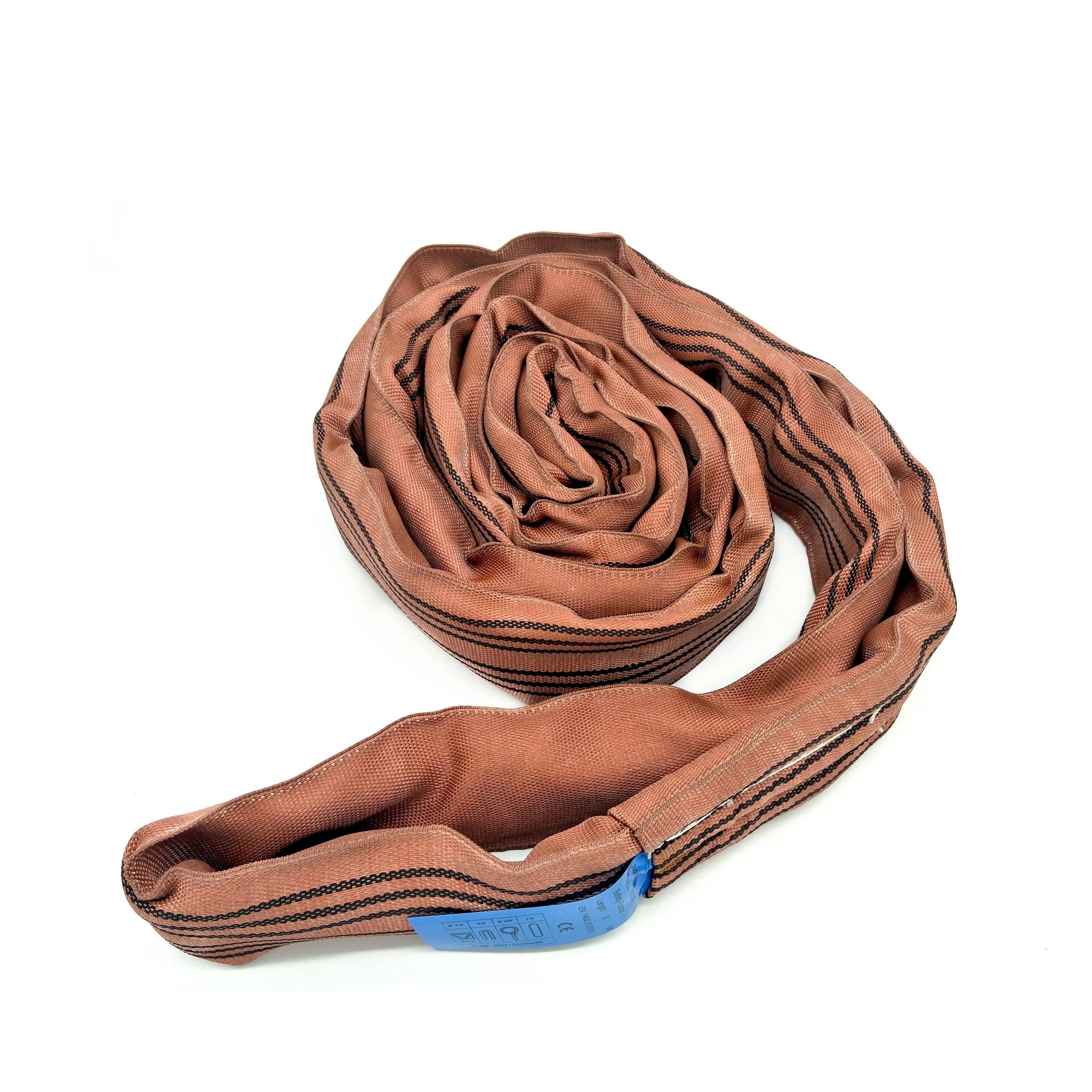 High Quality 6T Brown Polyester Endless Lifting Round Sling EN1492-2