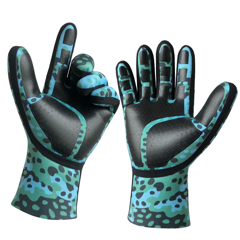 Перчатки для дайвинга 2 мм, с подогревом, неопреновые резиновые, с пятью пальцами, теплые перчатки для Гидрокостюма, нескользящие перчатки для дайвинга с теплой водой, мужские и женские sn