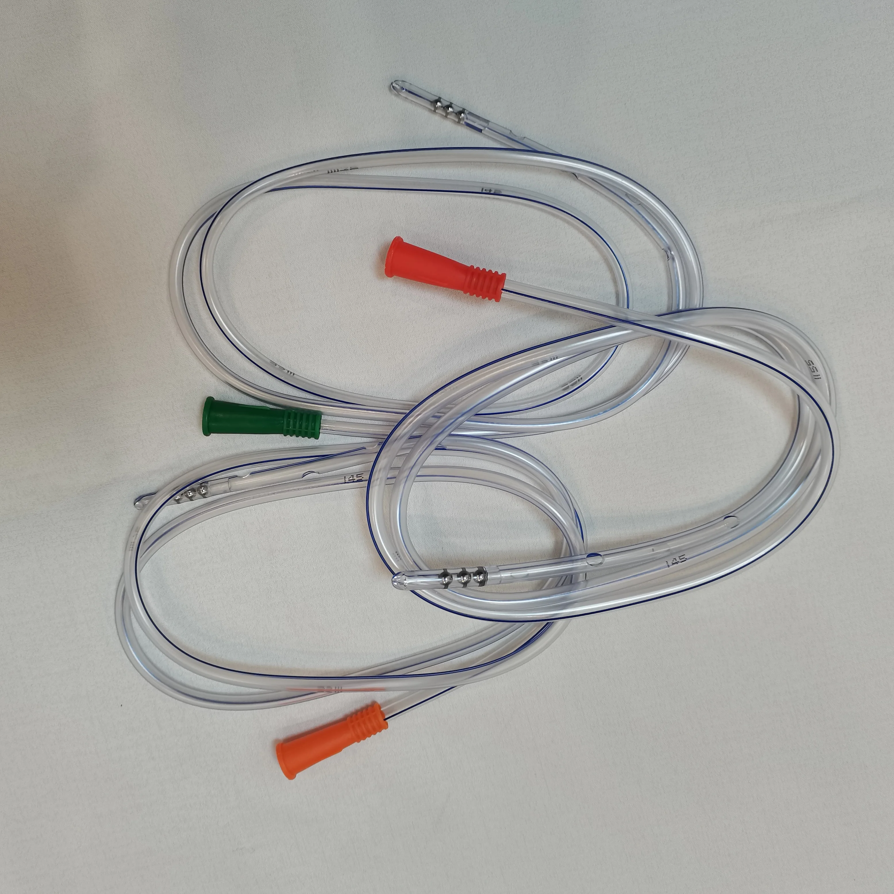 Nasogastric tube With steel ball DEHP FREE  ryles tube Green Radiopaque line Color coded connector 4 side holes