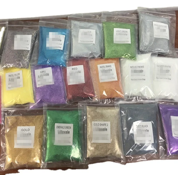 5.3 oz/100 gram per bag Polyester Glitter Powder Mix Chunky Glitter Wholesale Bulk Non-toxic for Crafts Nails Arts Decorations