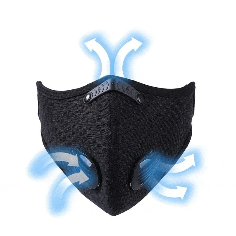  Anti-dust Sports Face Mask With PM2.5 Activated Carbon Filter Reusable Stylish