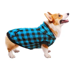 Fashion big pet coat plaid cotton winter dog clothes cloth