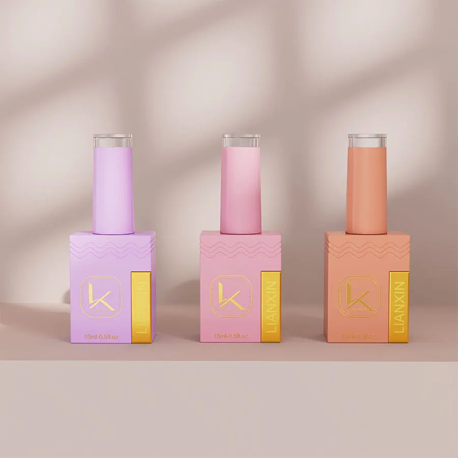 New Design Custom Logo Luxury Glass Empty Gel Nail Polish Bottle With Brush