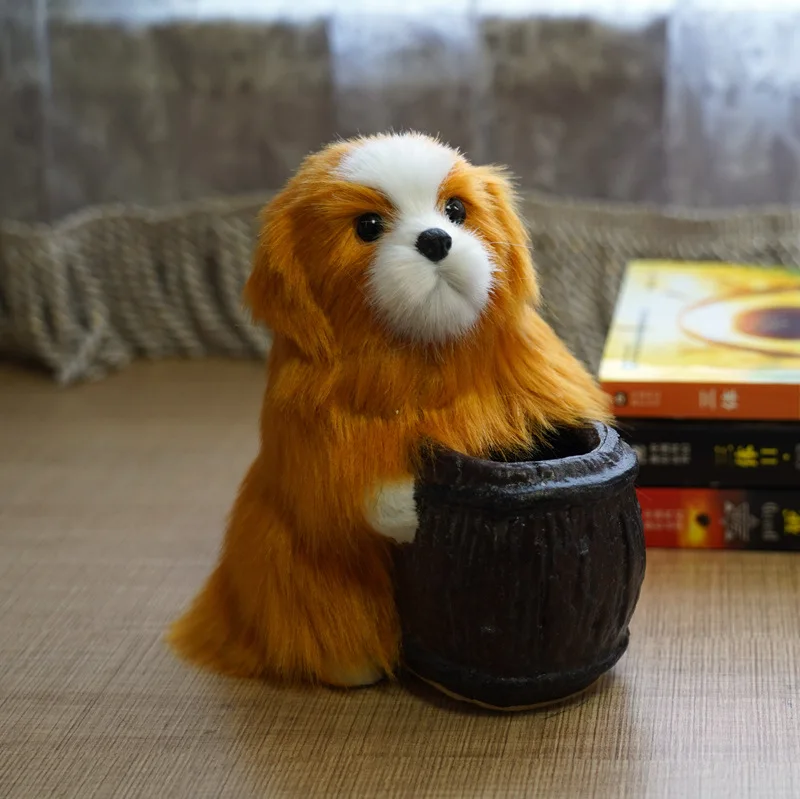 Simulated Dog Gifts Daily Necessities Novel Ornaments Animal Models Handicrafts Pen Holders