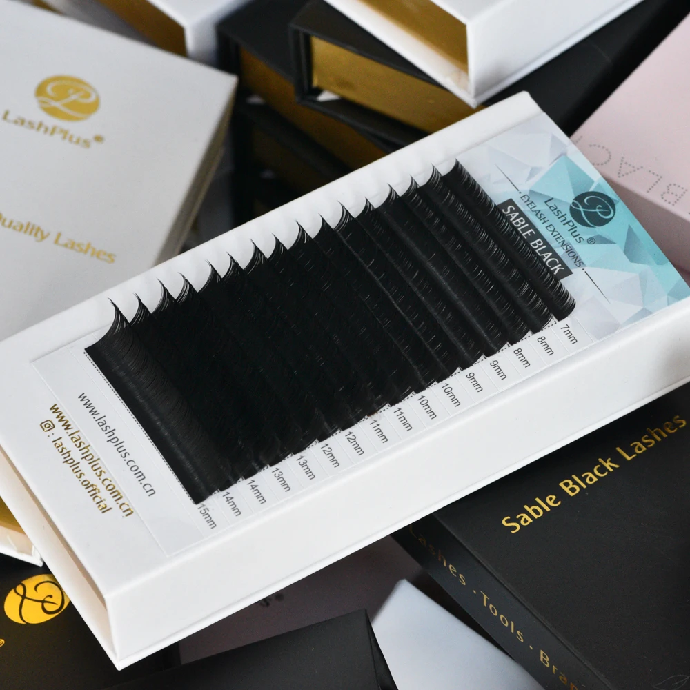 LashPlus Lash Extensions dd Curl 07 05 Individual Lashes Black Synthetic Hair Natural Matte Hand Made LASH SUPPLIERS