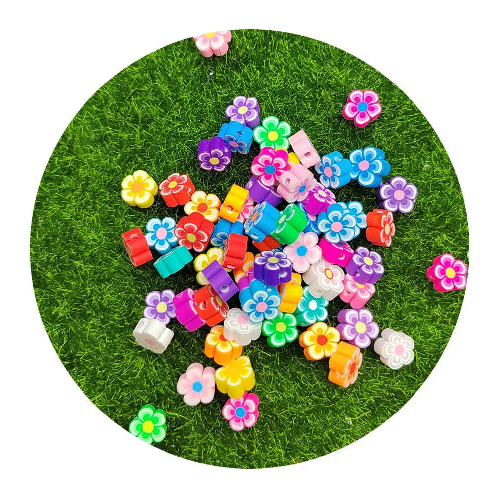 10mm Rose flower Beads Polymer Clay Beads Polymer Clay Spacer Beads Mixed Color DIY child Jewelry Making