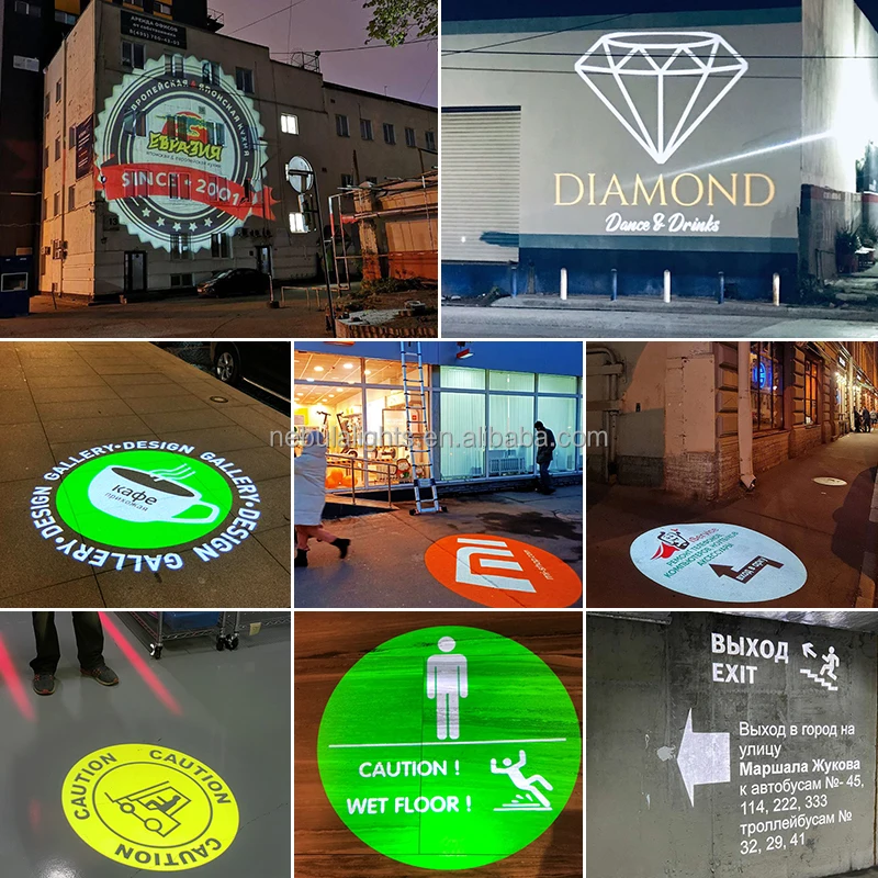 Custom Advertising Logo Gobo Waterproof Lamp Light Make Glass Filter Lens Projector Gobo