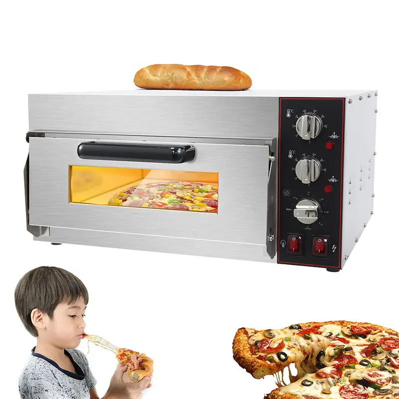 Newest Commercial Electric Gas Mini Italian Pizza Oven 3000W Stainless Steel Double Layer16 Inch Pizza Maker