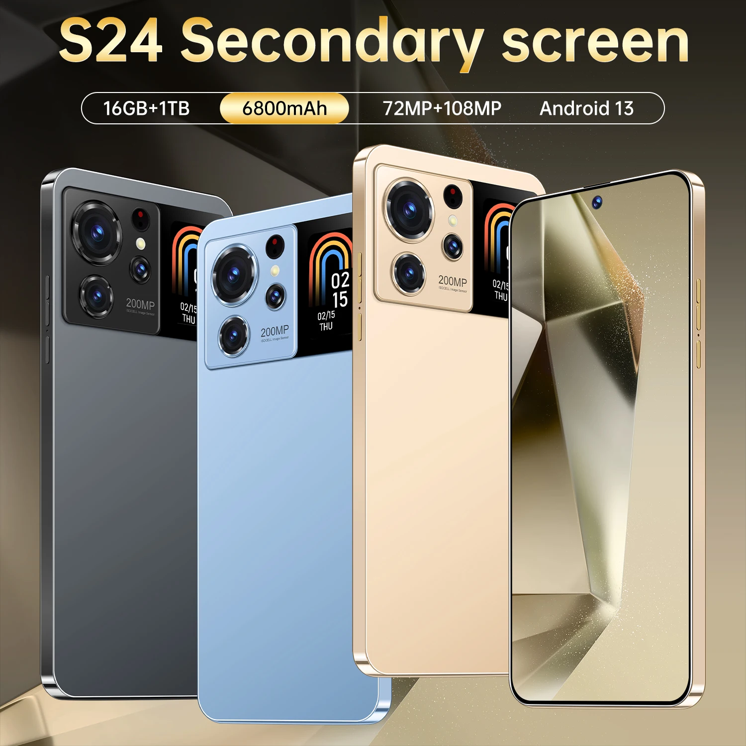 Brand New S24 Ultra 7.3 Inch Full Screen 1024g Android Mobile Phones With Stylus Face ID Unlocked Cell Phone