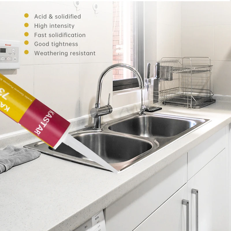 KASTAR Acetic General Purpose Silicone Sealant Cartridge Price Production Line Weatherproof barrel silicone sealant