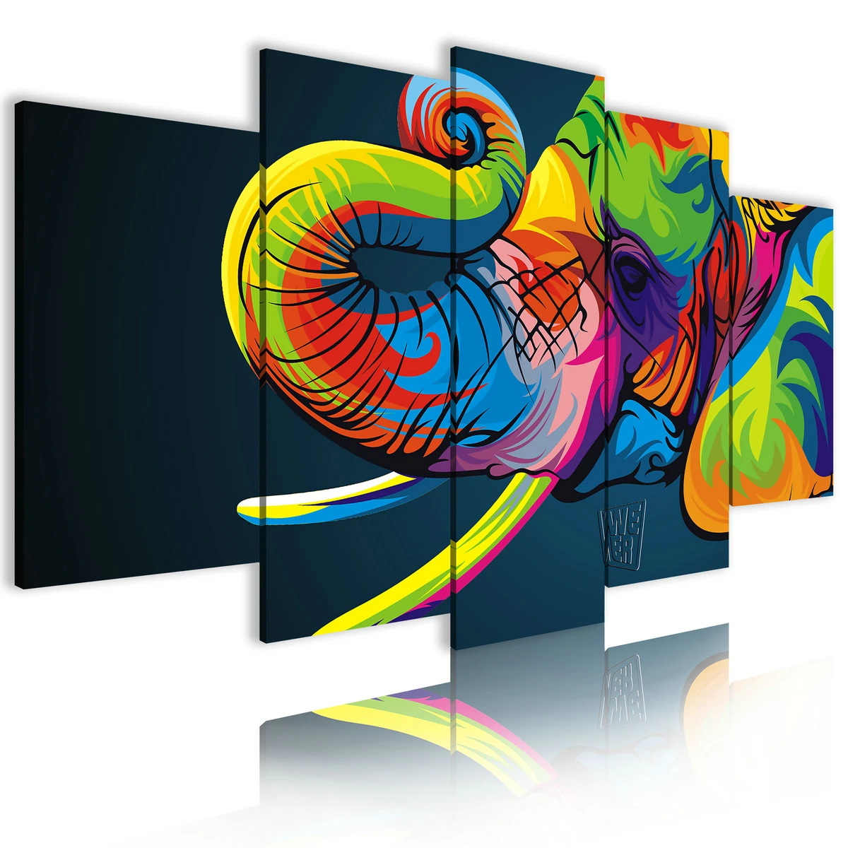 Wall Decor  African Art Canvas Modern Abstract Painting Tree Landscape Custom Print European Home Decor 5 Panel Painting