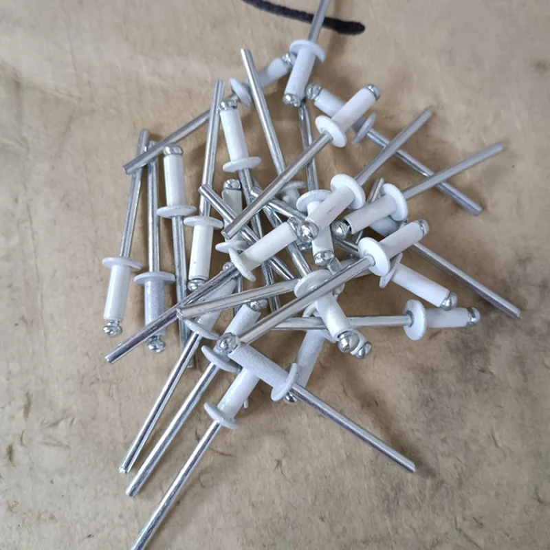 DIN7337 Steel aluminium open type round head colored anodized white painted pop Rivet