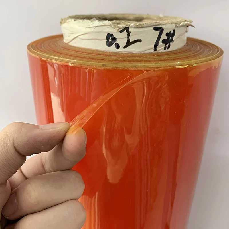 0.2mm colored transparent PVC film handbags custom PVC film handbag fabric wholesale