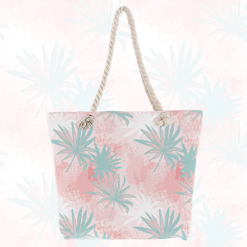 Beach Accessories Essentials Oversized Quick Dry Microfiber Beach Towel Pink Green Palm Beach Bag With Mat and Towel