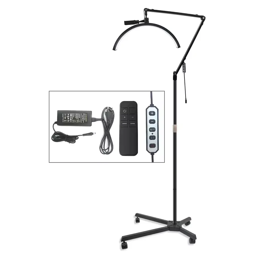 Hot Sale Fosoto Newest Led Nail Desk Lamp Table Lamp Half Moon Lash Light Ring Light For  Spa Tattoos Salon