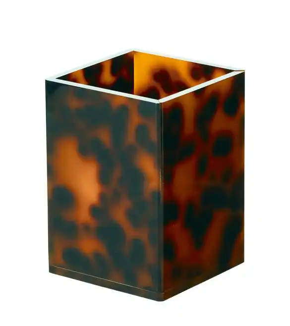 Bespoke Lucite tortoise Pattern Tray Tortoise Shell Acrylic Desk Organizer Sticky Note Holder with 3 Compartments