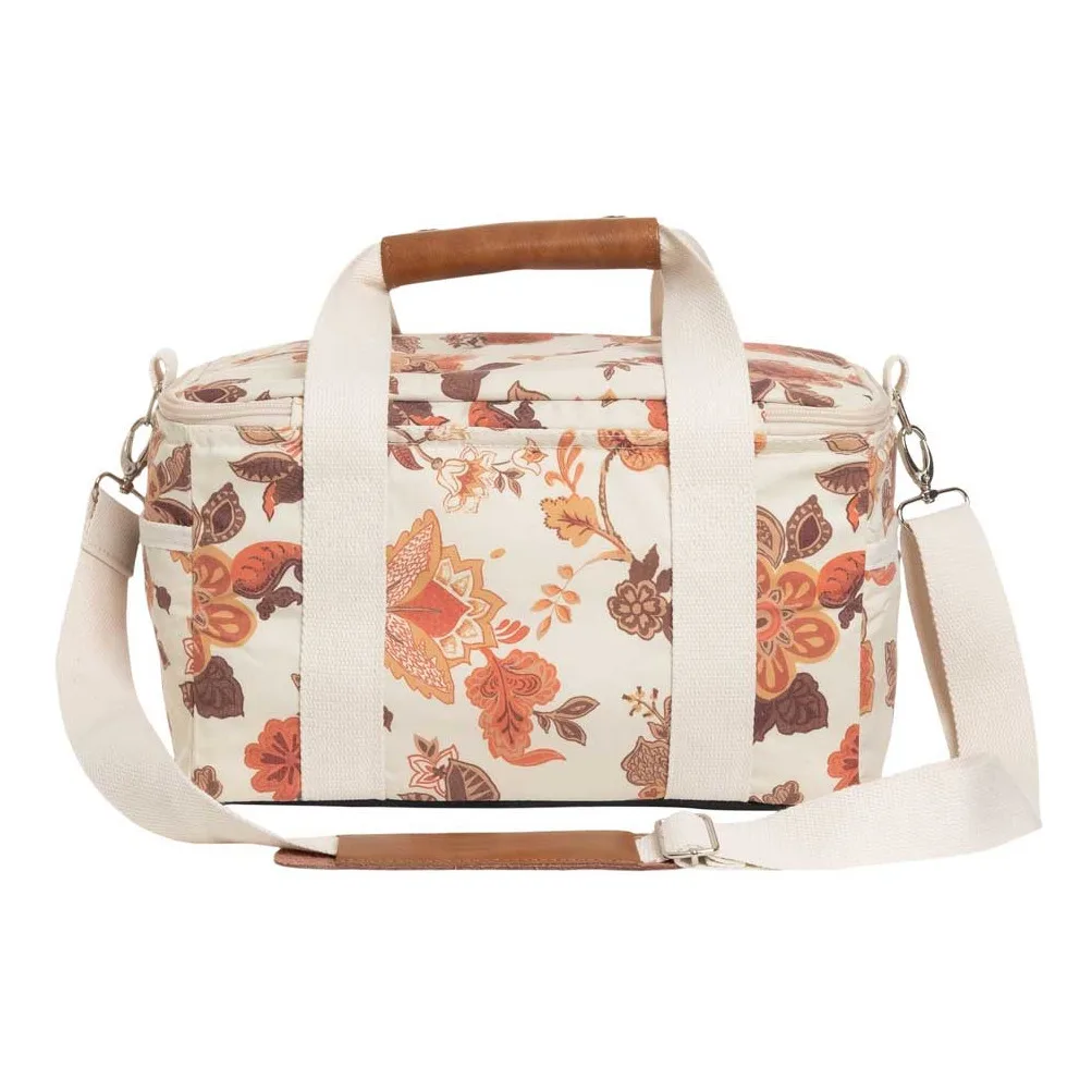 Floral Retro Design Thick Oxford Picnic Insulated Lunch Cooler Bag for Women Shoulder Strap Lunch Cooler Bags