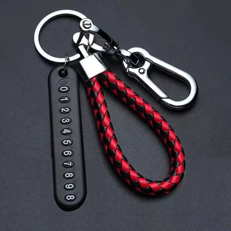 Tik Tok Hot Selling Anti Lost Car Key Pendant Split Rings Key chain Phone Number Card Key ring Car Key chain Set