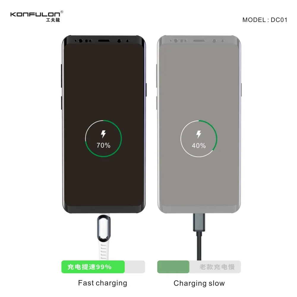 
Konfulon Wholesale Super Strong TPE Data Cables 1m 3ft Micro Usb Data Cable for Android Cellphone 