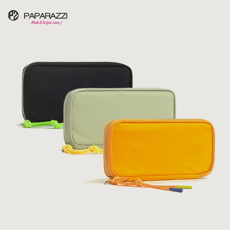 Paparazzi PA0111 Rfid Nylon Carder Holder Custom Long Wallet Women Zipper Coin Purse