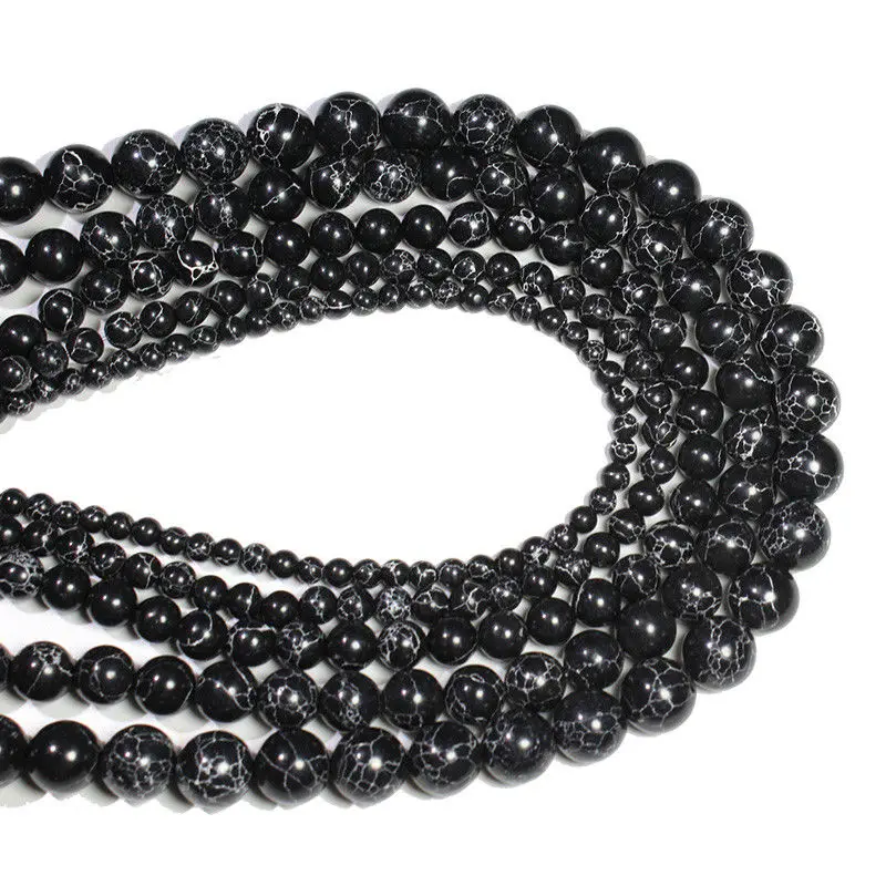 High Quality Round Blue Turquoise Beads Strand 6/8/10mm Red Turquoise Howlite Gemstone Strands Beads  for Jewelry Making