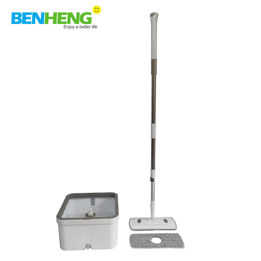 BENHENG Magic Spinning Mop Spin New Generation Clean Dirty Water Separated Spinning Mop with Flat Mop System